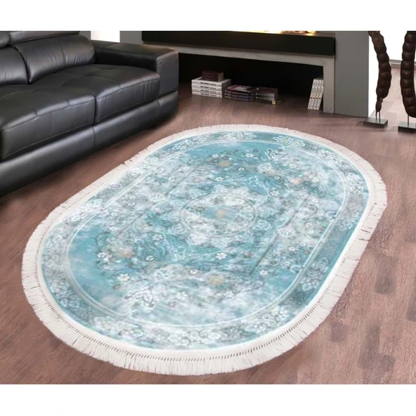 Brillant Latex Oval Kaymaz Taban Halı-BEST HLE11308.801-(150x230) ürün görseli 1