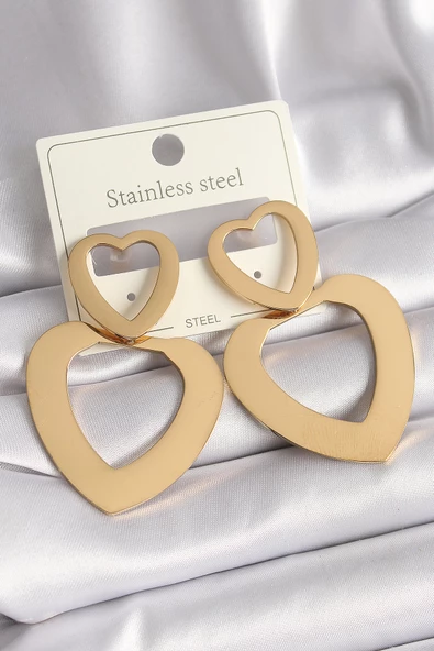 Gold Renk Kalp Model Kadın Küpe - EBJ261410W29307 ürün görseli 1