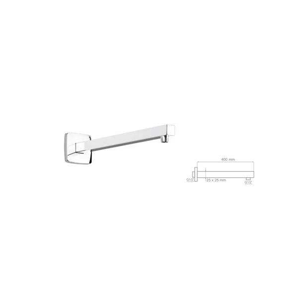 Ankastre Borusu 400 mm25x25mm kare pasL tepe duş b ürün görseli 1