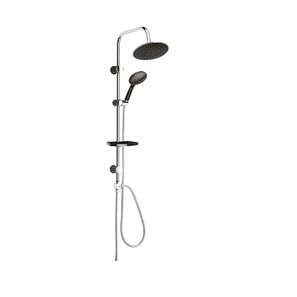 TOWER DUŞ SİSTEMİ Ø220MM YUVARLAK TEPE DUŞU SİYAH-KROM ürün görseli 1