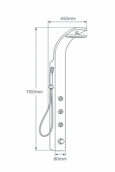 PANEL DUŞ SİSTEMİ SUS 304 PARLAK KROM - Resim 8