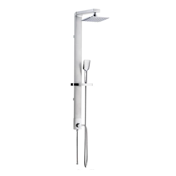 REGARD RAİN DUŞ SİSTEMİ 200X200 MM KARE TEPE DUŞU GRİ-KROM ürün görseli 1