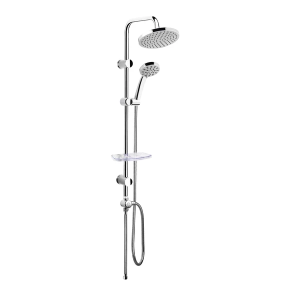 TOWER DUŞ SİSTEMİ Ø200MM YUVARLAK TEPE DUŞU+5 FONKSİYONLU EL DUŞU ürün görseli 1