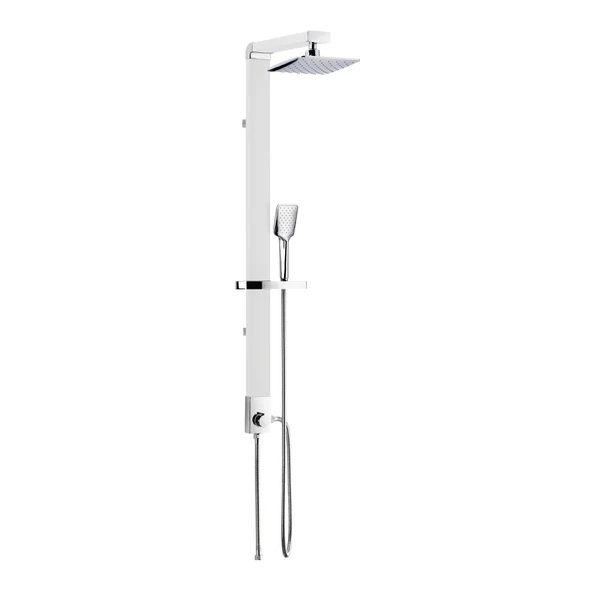 REGARD RAİN DUŞ SİSTEMİ 200X200 MM KARE TEPE DUŞU BEYAZ-KROM ürün görseli 1