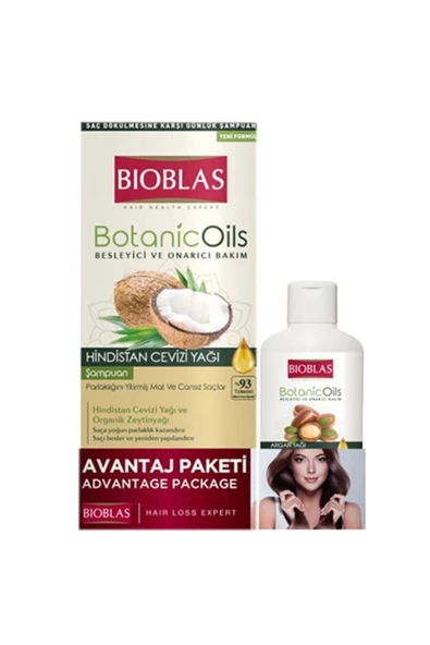 BIOBLAS ŞAMPUAN 360ML SET HİNDİSTAN CEVİZİ+150ML ŞAMPUAN ARGAN ürün görseli 1