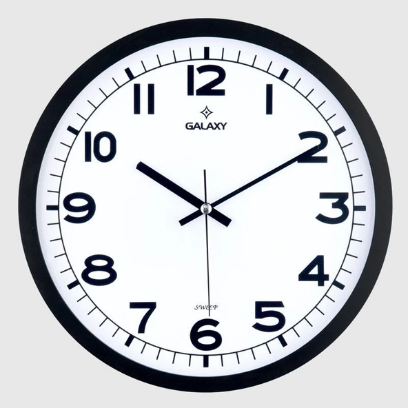DUVAR SAATİ GALAXY YUVARLAK SİYAH ürün görseli 1