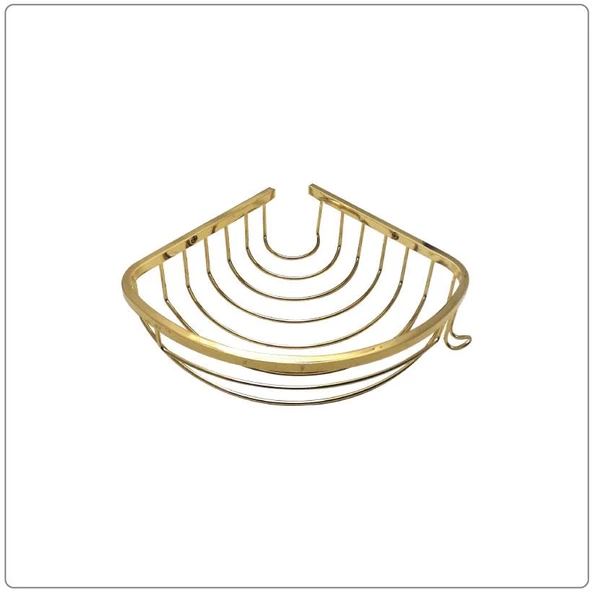 Paslanmaz Pirinç Tekli Oval Şampuanlık Gold 20x20 ürün görseli 1