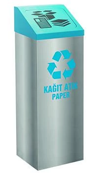 Geri Dönüşüm Kutusu Pasl. Yaylı Kapak 28*24*72Cm ürün görseli 1