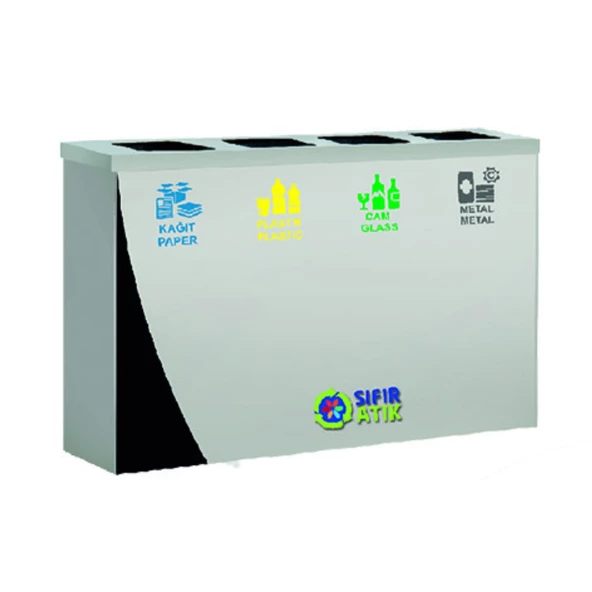 GERİ DÖNÜŞÜM ÜNİTESİ 4LÜ PASL. 30*70*120CM ürün görseli 1