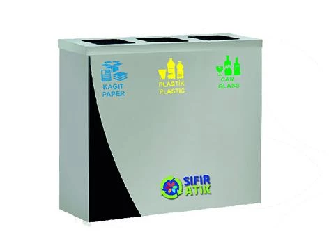 Geri Dönüşüm Ünitesi 3Lü Pasl. 30*70*90Cm ürün görseli 1