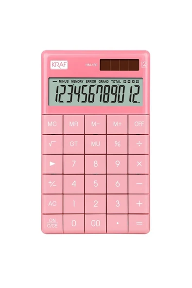 12 Hane Masaüstü Hesap Makinesi Hm-180 Pk Pembe ürün görseli 1