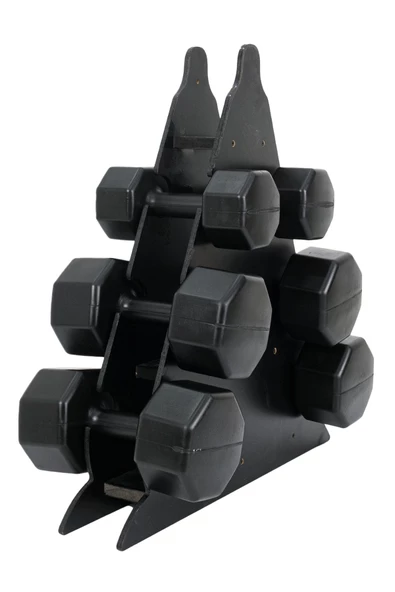 PS SPOR 3 ÇİFT DAMBIL SET  6 KG + 8 KG + 10 KG + STAND ürün görseli 1