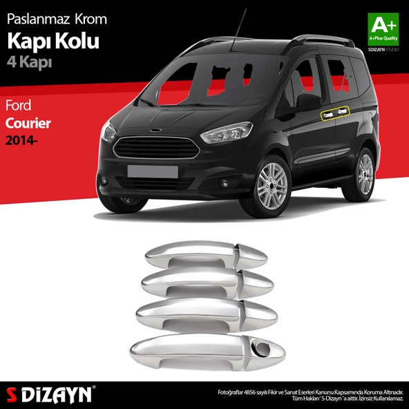 S-Dizayn Ford Courier Krom Kapı Kolu 4 Kapı 2014-2022 ürün görseli 1