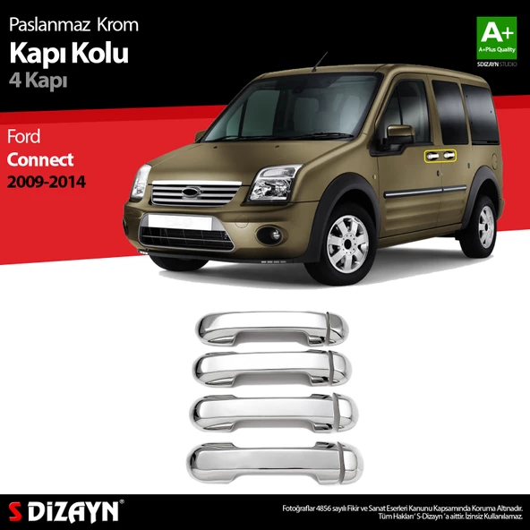 S-Dizayn Ford Connect Krom Kapı Kolu 4 Kapı 2009-2014 ürün görseli 1