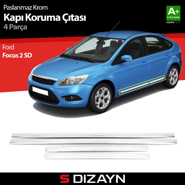 S-Dizayn Ford Focus 2 SD Kapı Koruma Çıtası Krom 2008-2011 - Resim 8