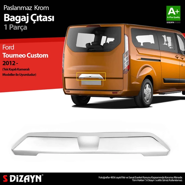 S-Dizayn Ford Tourneo Custom Krom Bagaj Çıtası 2012-2023 (Kameralı) ürün görseli 1