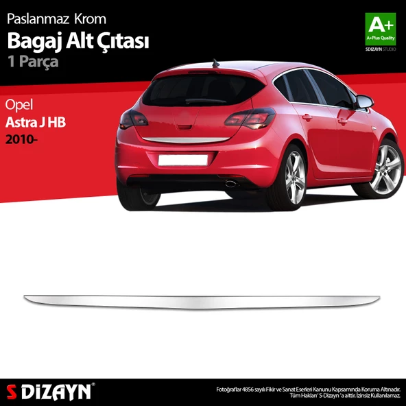 S-Dizayn Opel Astra J HB Krom Bagaj Alt Çıta 2010-2015 ürün görseli 1