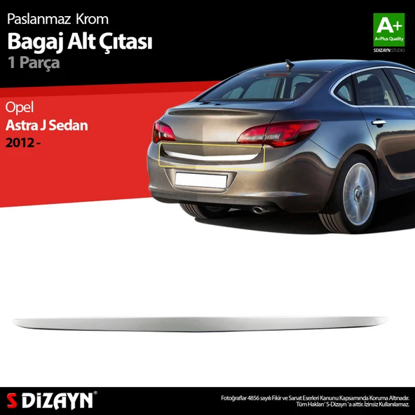 S-Dizayn Opel Astra J SD Krom Bagaj Alt Çıtası 2012-2020 ürün görseli 1
