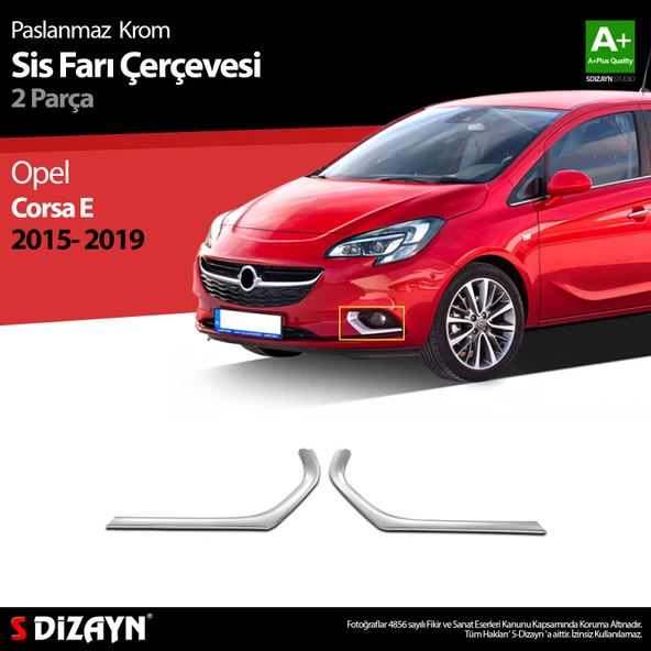 S-Dizayn Opel Corsa E Krom Sis Farı Çerçevesi 2 Prç 2015-2019 ürün görseli 1
