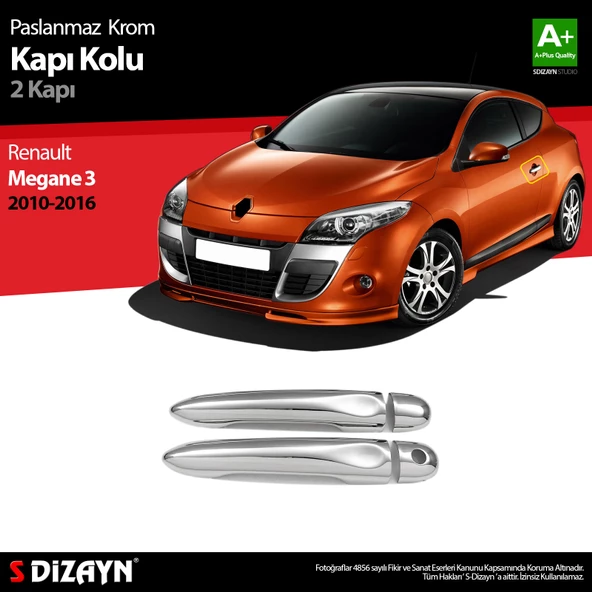 S-Dizayn Renault Megane 3 Krom Kapı Kolu 2 Kapı 2010-2016 ürün görseli 1