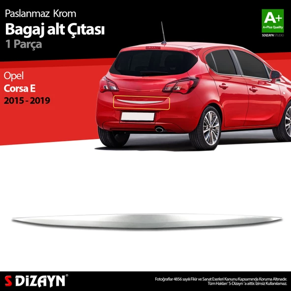 S-Dizayn Opel Corsa E Krom Bagaj Alt Çıtası 2015-2019 ürün görseli 1
