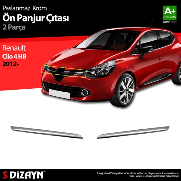 S-Dizayn Renault Clio 4 HB Krom Ön Panjur 2 Prç. 2012-2019 ürün görseli 1