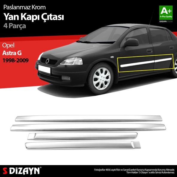 S-Dizayn Opel Astra G Krom Yan Kapı Çıtası 4 Prç 1998-2009 ürün görseli 1