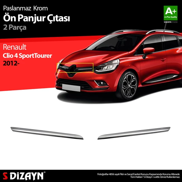 S-Dizayn Renault Clio 4 Sporttourer Krom Ön Panjur 2 Prç. 2012-2019 ürün görseli 1