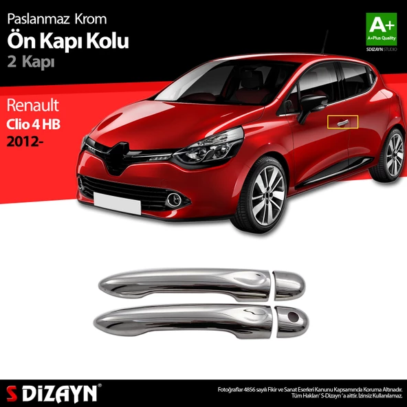 S-Dizayn Renault Clio 4 HB Krom Ön Kapı Kolu 2 Kapı 2012-2019 ürün görseli 1