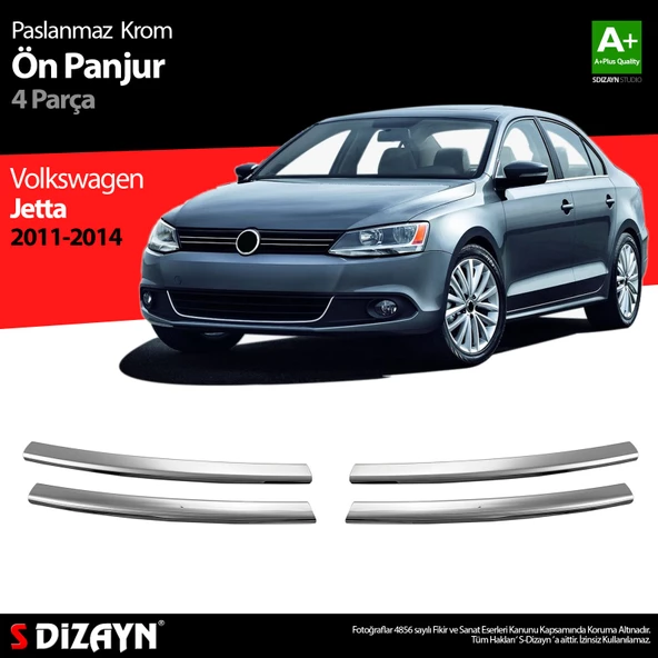 S-Dizayn VW Jetta Krom Ön Panjur 4 Prç. 2011-2014 ürün görseli 1