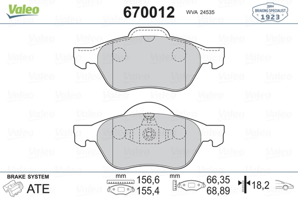 ÖN BALATA MEGANE II 02 SCENIC II 02 CLIO III 05 1.5dCi 1.6 16V 2.0 16V ürün görseli 1