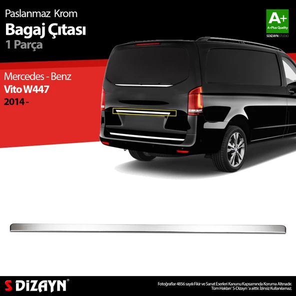 S-Dizayn Vito W447 Krom Bagaj Çıtası 2014-2020 ürün görseli 1