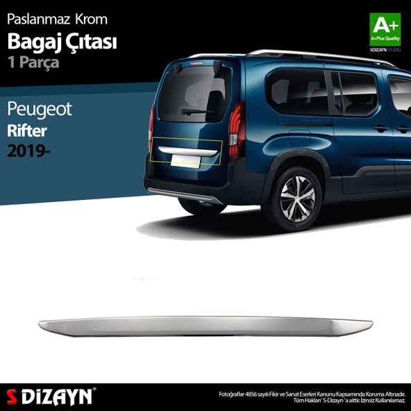 S-Dizayn Peugeot Rifter Krom Bagaj Çıtası 2019 Üzeri ürün görseli 1