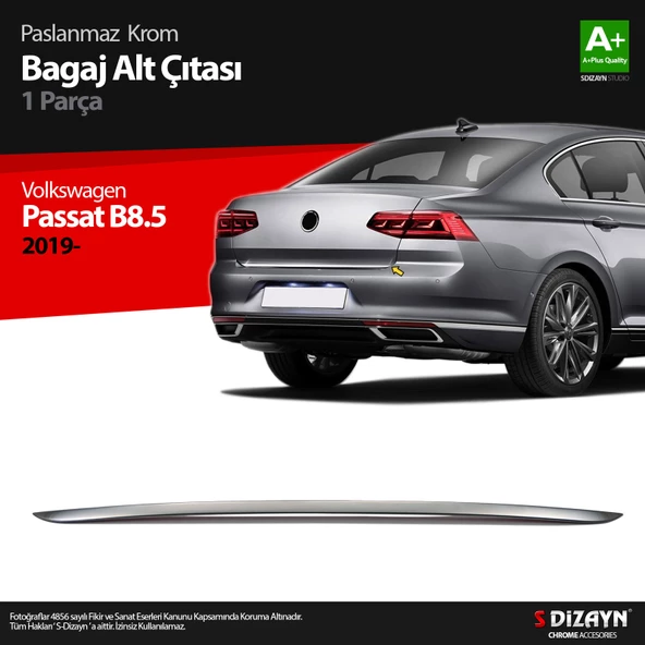 S-Dizayn VW Passat B8.5 Krom Bagaj Alt Çıtası 2019-2023 ürün görseli 1