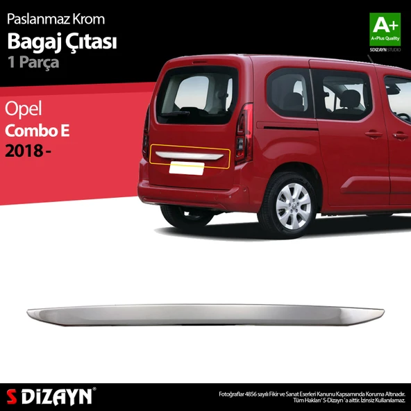 S-Dizayn Opel Combo E Krom Bagaj Çıtası 2018-2023 ürün görseli 1