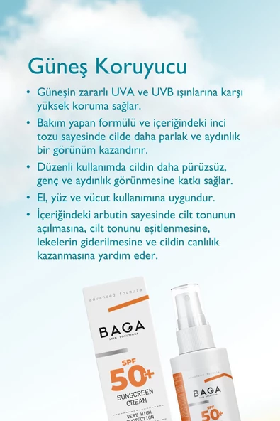 BAGA Güneş Koruyucu Krem Spf+ - Resim 3