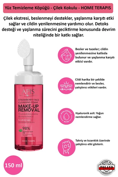 Yüz Temizleme Köpüğü - Çilek Kokulu - HOME TERAPIS - 150 Ml ürün görseli 1