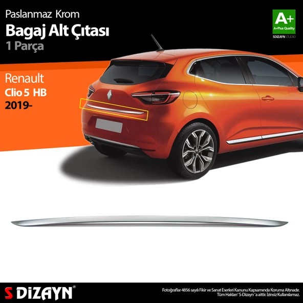 S-Dizayn Renault Clio 5 Krom Bagaj Alt Çıtası 2019 Üzeri ürün görseli 1