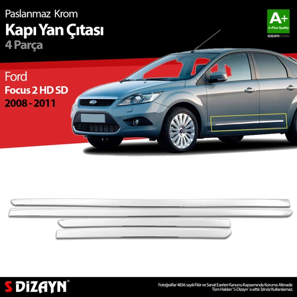 S-Dizayn Ford Focus 2 HB SD Krom Kapı Yan Çıtası 2008-2011 ürün görseli 1