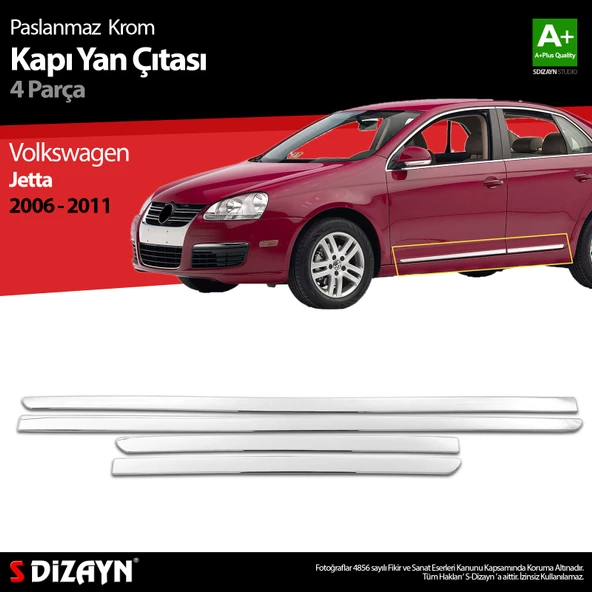 S-Dizayn VW Jetta Krom Kapı Yan Çıtası 2006-2011 ürün görseli 1