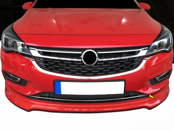 S-Dizayn Opel Astra K HB Krom Ön Tampon Alt Çıtası 1 Prç 2015-2022 Sensörlü ürün görseli 1