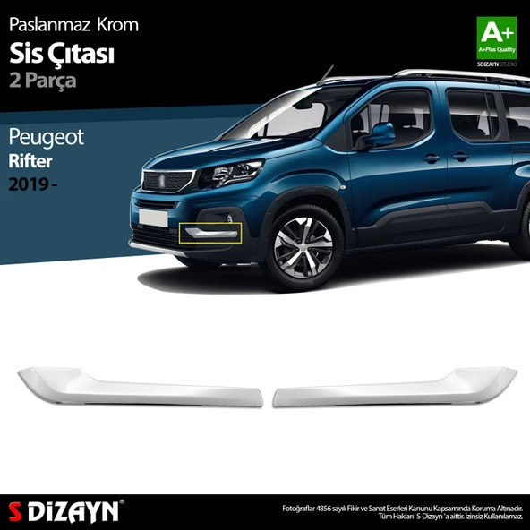S-Dizayn Peugeot Rifter Krom Sis Çıtası 2 Prç 2019 Üzeri ürün görseli 1