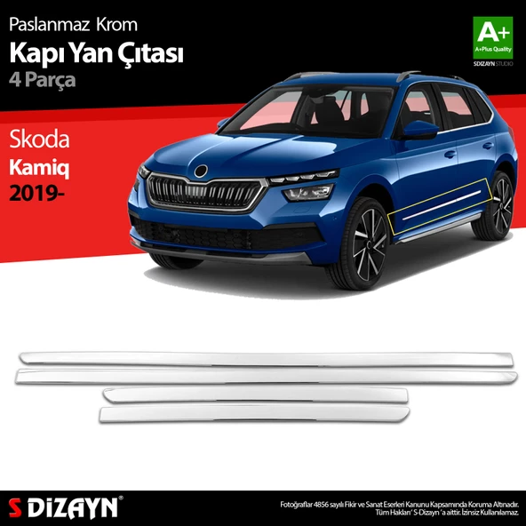 S-Dizayn Skoda Kamiq Krom Kapı Yan Çıtası 2019 Üzeri ürün görseli 1