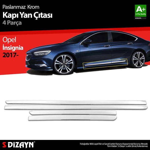 S-Dizayn Opel İnsignia Krom Kapı Yan Çıtası 4 Prç 2017-2022 ürün görseli 1
