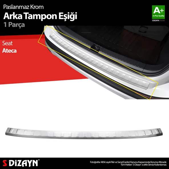 S-Dizayn Seat Ateca Krom Arka Tampon Eşiği 2016-2020 ürün görseli 1