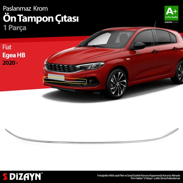 S-Dizayn Fiat Egea HB Krom Ön Tampon Çıtası 2020 Üzeri ürün görseli 1