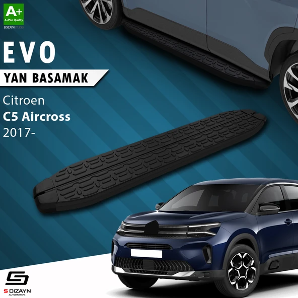 S-Dizayn Citroen C5 Aircross Evo Siyah Yan Basamak 193 Cm 2017 Üzeri A+ Kalite ürün görseli 1