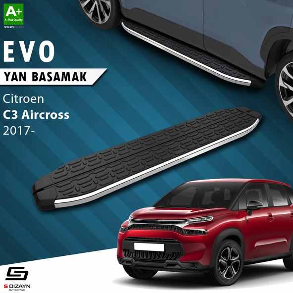 S-Dizayn Citroen C3 Aircross Evo Krom Yan Basamak 183 Cm 2017 Üzeri A+ Kalite ürün görseli 1