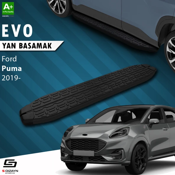 S-Dizayn Ford Puma Evo Siyah Yan Basamak 173 Cm 2019 Üzeri A+ Kalite ürün görseli 1