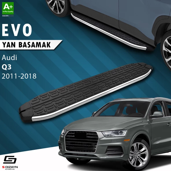 S-Dizayn Audi Q3 8U Evo Krom Yan Basamak 173 Cm 2011-2018 A+ Kalite ürün görseli 1